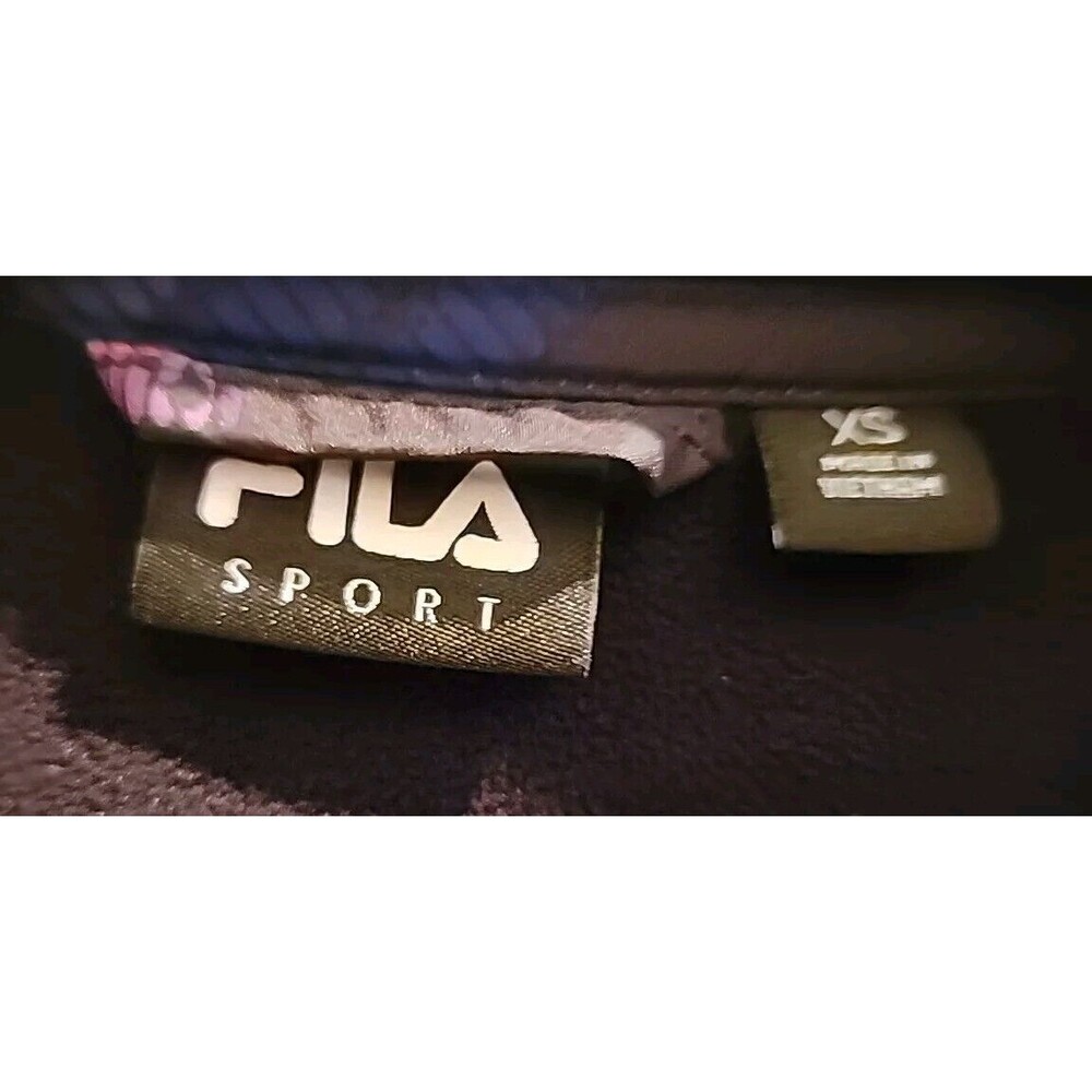 Fila Jacket Womens XS Black Rainbow Sport Soft Plush Fleece Full Zip Outdoor - Picture 7 of 10